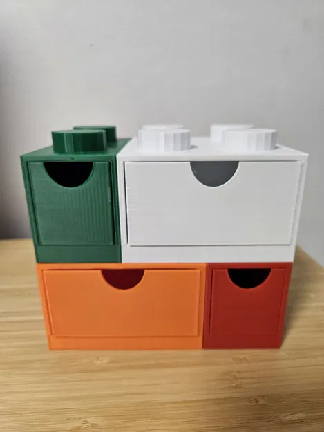 Ngăn kéo để bàn xếp chồng phong cách LEGO (1x2 & 2x2) - Image 1