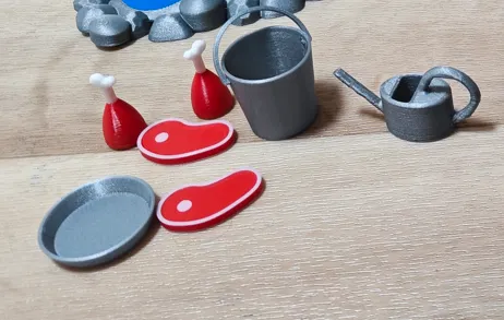 Bộ Mô Hình 3D Đồ Ăn: Bít Tết Và Đùi Gà Siêu Dễ Thương - Image 1