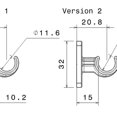 Giá đỡ thanh rèm Cafehaus/Gardinenstange/Bistrogardine D12mm (11,6mm)