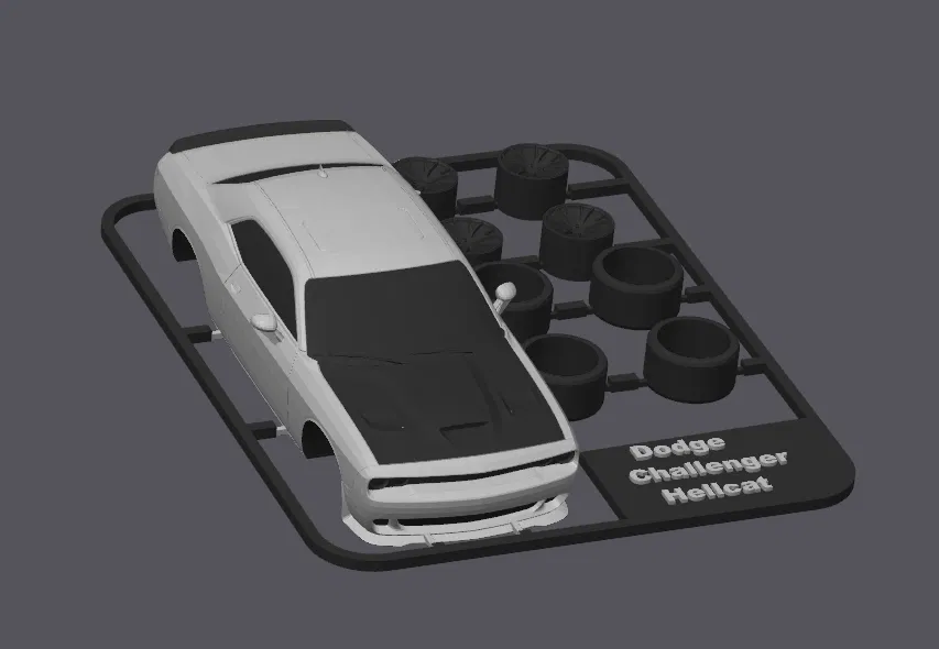 Mô Hình Xe Dodge Challenger Hellcat In 3D Tỷ Lệ 1:24 - Image 1