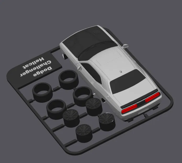 Mô Hình Xe Dodge Challenger Hellcat In 3D Tỷ Lệ 1:24 - Image 2