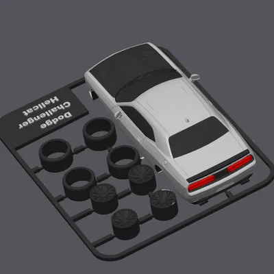 Mô Hình Xe Dodge Challenger Hellcat In 3D Tỷ Lệ 1:24
