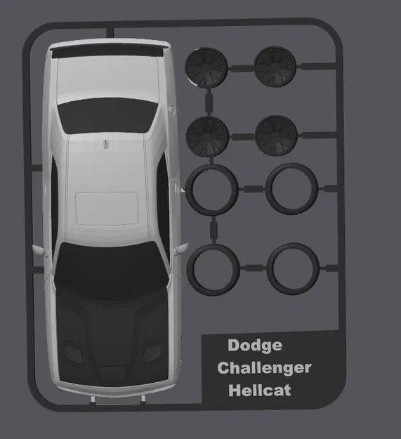 Mô Hình Xe Dodge Challenger Hellcat In 3D Tỷ Lệ 1:24 - Image 3