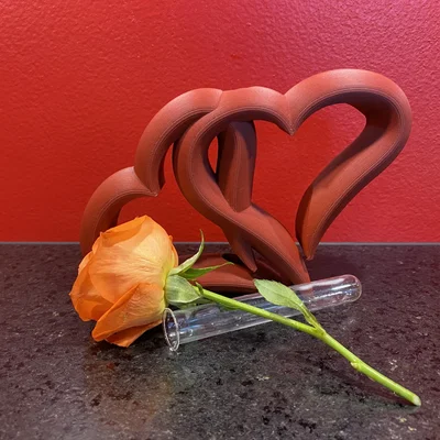 Kệ Hoa Trái Tim Đôi - Trang Trí Valentine Lãng Mạn