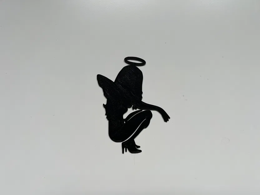 Tranh Trang Trí Tường Silhouette Nữ Thiên Thần Ác Quỷ 3D - Image 1