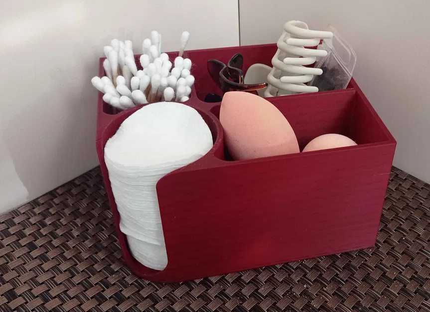 Khay organizer bông tẩy trang và tăm bông in 3D - Image 1
