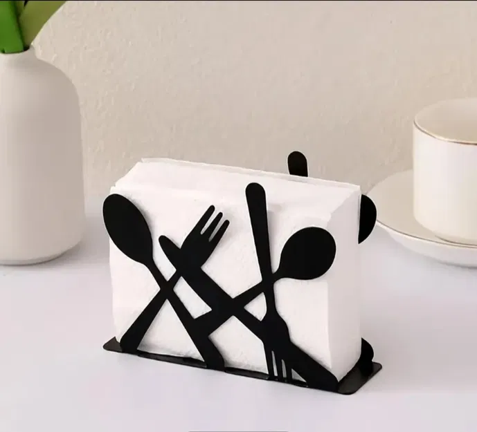 Kệ Đựng Khăn Giấy Hình Muỗng Nĩa Độc Đáo - Image 1