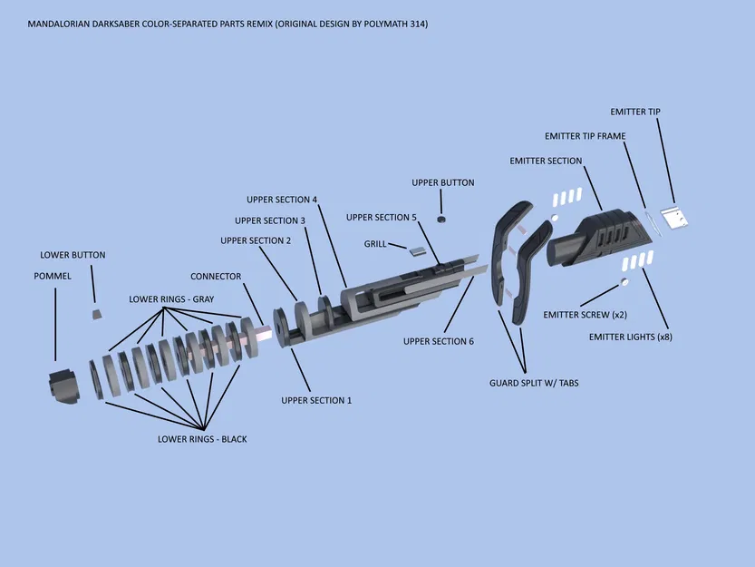 Mandalorian Darksaber Tách Màu (Split by Color) - Star Wars - Image 3