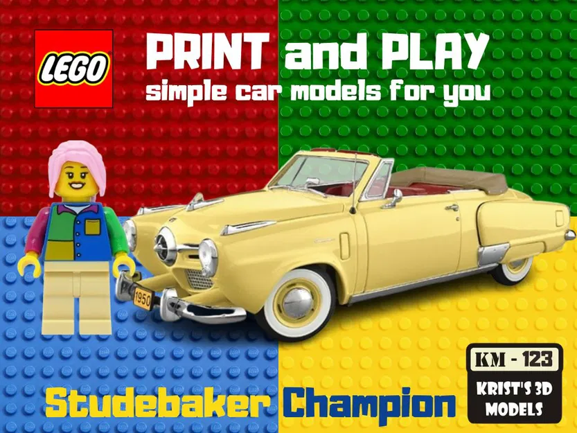Mô Hình Xe LEGO Studebaker Champion 1950 Mui Trần In 3D - Image 1