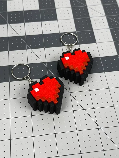 Móc khóa clicker hình Trái Tim Minecraft (Minecraft Heart Key Clicker Keychain) - Image 1