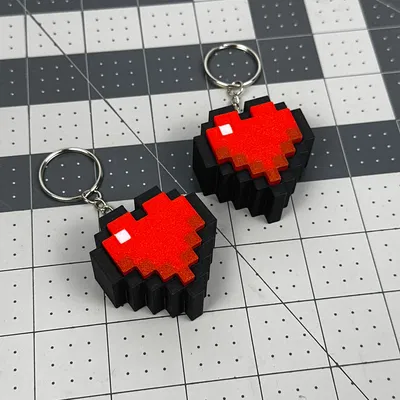 Móc khóa clicker hình Trái Tim Minecraft (Minecraft Heart Key Clicker Keychain)