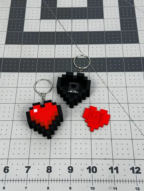 Móc khóa clicker hình Trái Tim Minecraft (Minecraft Heart Key Clicker Keychain) - Image 2