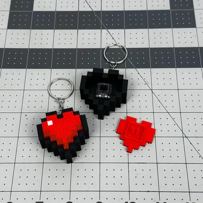 Móc khóa clicker hình Trái Tim Minecraft (Minecraft Heart Key Clicker Keychain)
