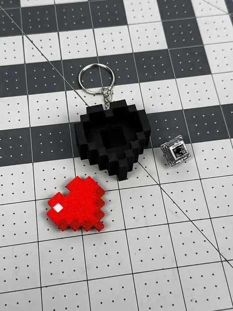 Móc khóa clicker hình Trái Tim Minecraft (Minecraft Heart Key Clicker Keychain) - Image 3