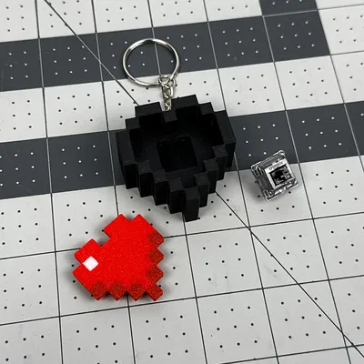 Móc khóa clicker hình Trái Tim Minecraft (Minecraft Heart Key Clicker Keychain)