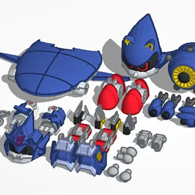 Mô Hình Metal Sonic Transformer 3D - Tự Lắp Ráp