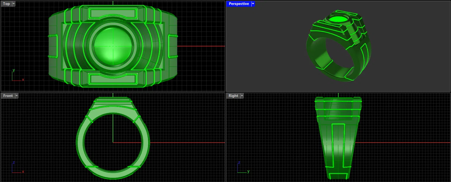 Nhẫn Green Lantern Hiện Đại - Mô Hình In 3D Độc Đáo - Image 2