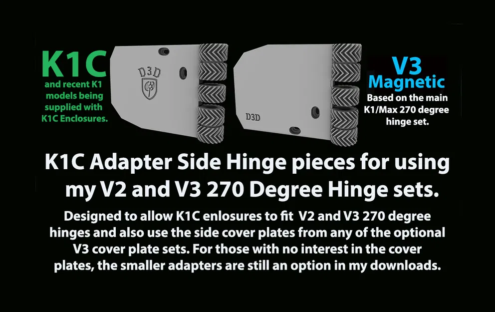 Adapter K1C dùng với bản lề 270° V2 & V3 (K1/K1 Max) cho side cover V3 - Image 1