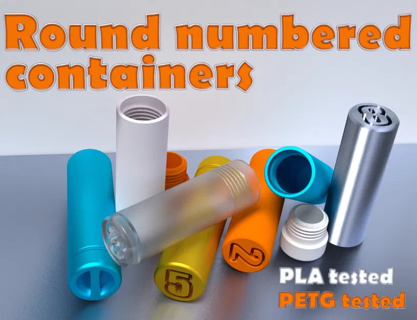 Hộp tròn đánh số (Round numbered containers) - Image 1