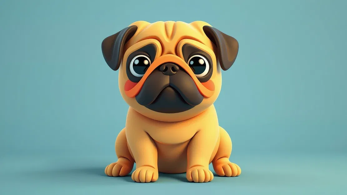 Mô Hình Chó Pug Chibi Dễ Thương - Tải STL Miễn Phí - Image 3