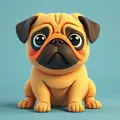 Mô Hình Chó Pug Chibi Dễ Thương - Tải STL Miễn Phí - Thumbnail 3