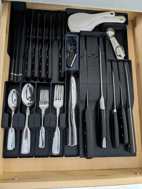 4 Khay Cắm Dao Nhà Bếp Gridfinity (4 Gridfinity Kitchen Knife Blocks) - Image 3