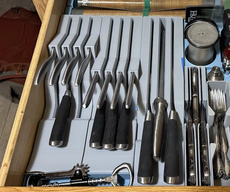 Gridfinity Kitchen Knife Blocks - Remixed (Bản remix khay để dao bếp) - Image 1