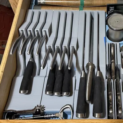 Gridfinity Kitchen Knife Blocks - Remixed (Bản remix khay để dao bếp)