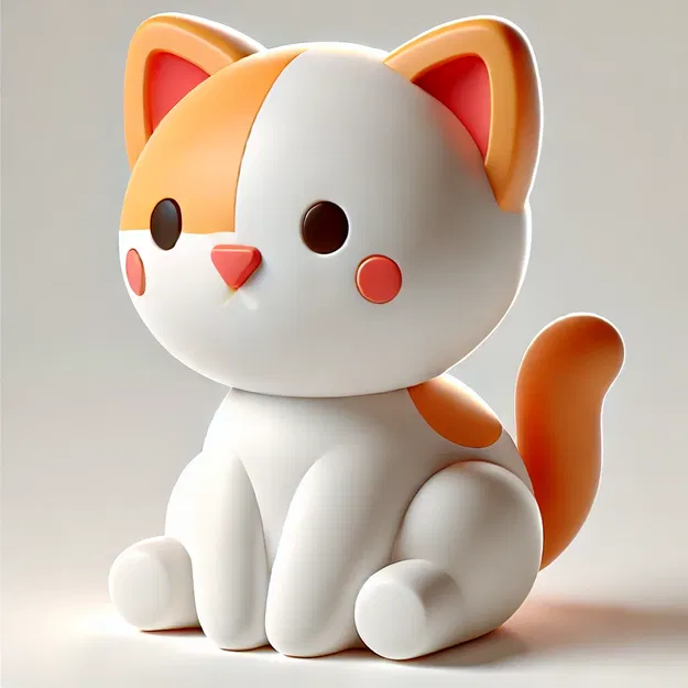Mô Hình Mèo Chibi Dễ Thương - Tải File STL Miễn Phí - Image 3