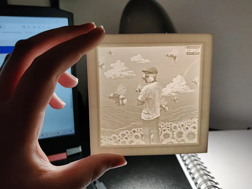 Mô Hình "Flower Boy" Lithophane 3D - Tái Hiện Album Cover Độc Đáo - Image 1