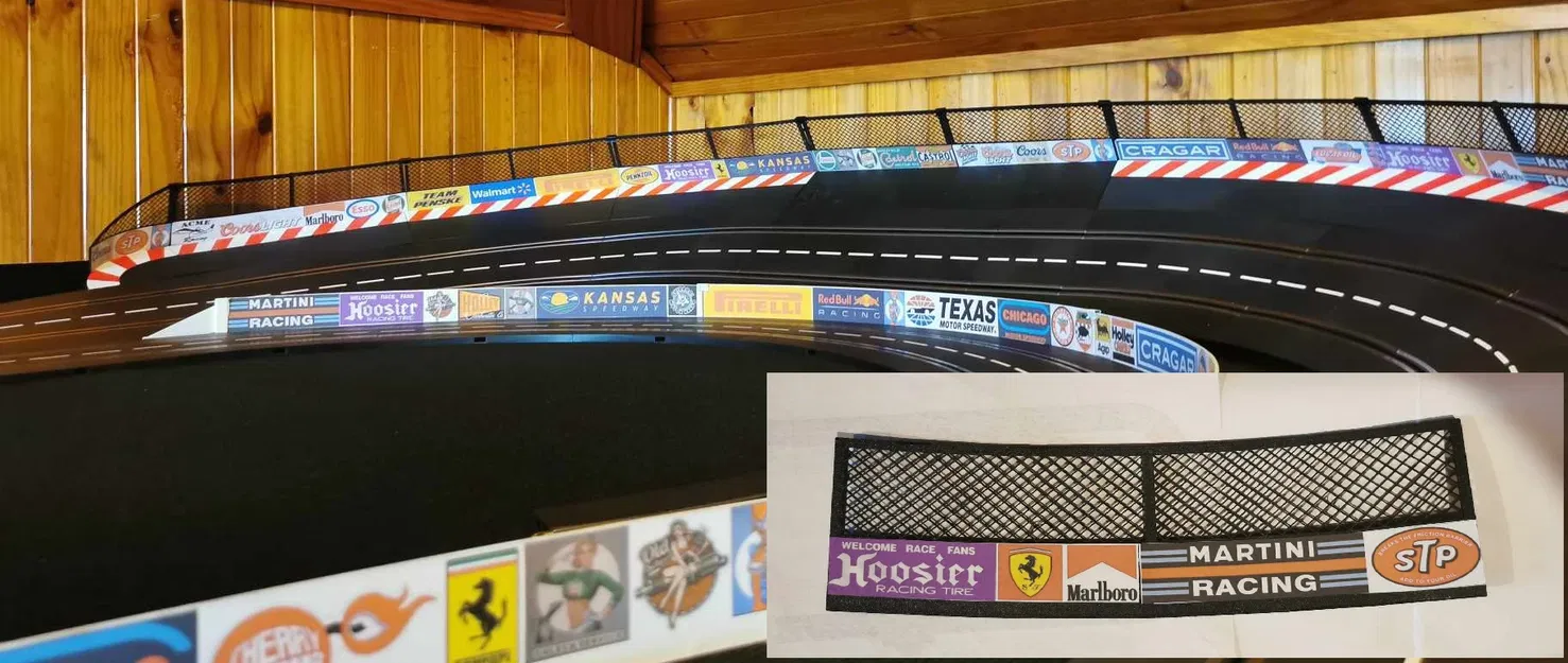Hàng rào chắn Carrera Slot Car R2 Banked Curve 2/30 (Shoulder) + đoạn thẳng - Image 1