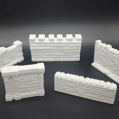 5 Mẫu Tường Đá Mini (5 Stone Wall Miniatures)