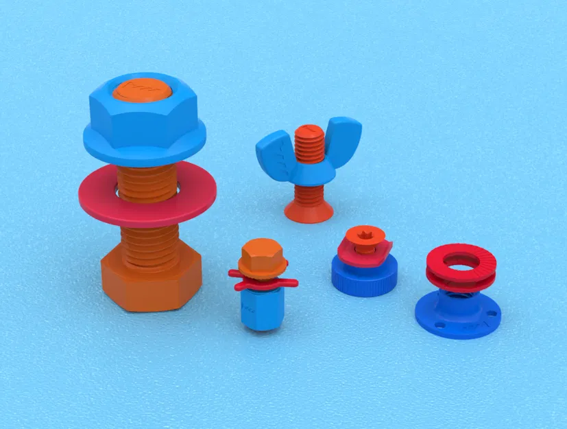 STL Hardware Parts - Bộ Nuts, Bolts & Washers hệ inch (Imperial) - Image 2