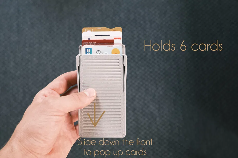 SlideWallet V1 - Ví thẻ cơ chế trượt bật thẻ (snap-fit, 3 phần) - Image 9