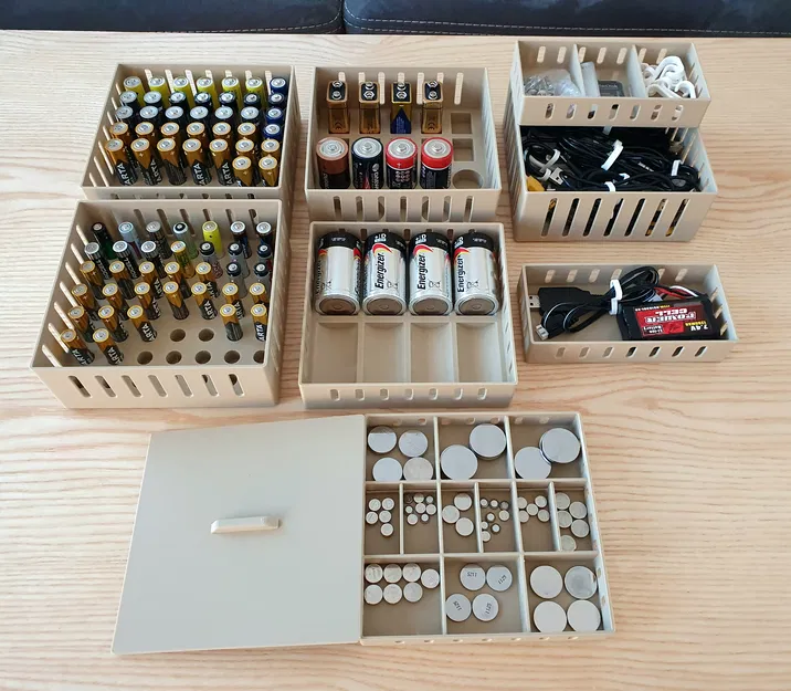 Bộ khay xếp chồng đựng pin & hộp phân loại (Stackable Battery Organizer & Sorting Boxes) - Image 15