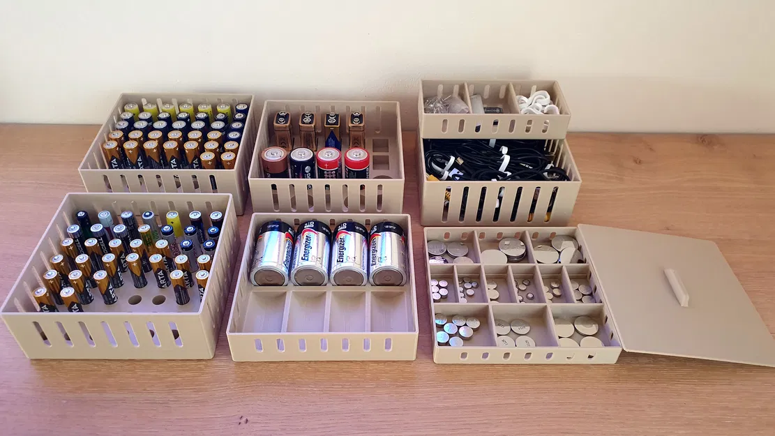 Bộ khay xếp chồng đựng pin & hộp phân loại (Stackable Battery Organizer & Sorting Boxes) - Image 16