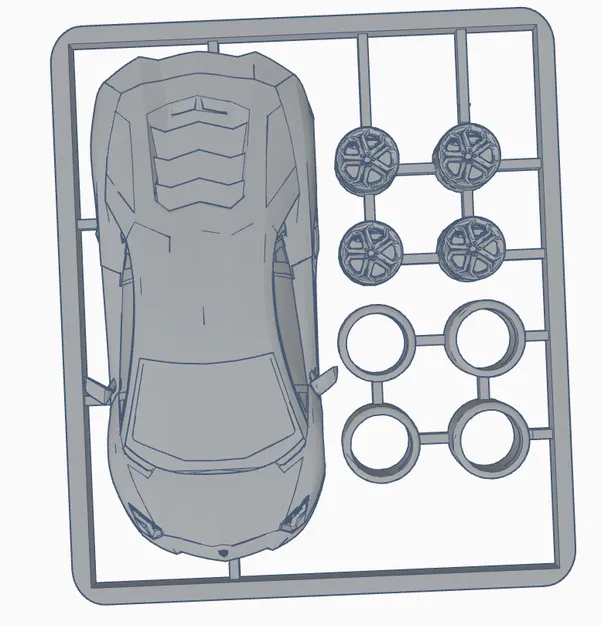 Lamborghini Kit Card (Kit in 3D nguyên tấm, bấm tách và lắp ráp) - Image 3
