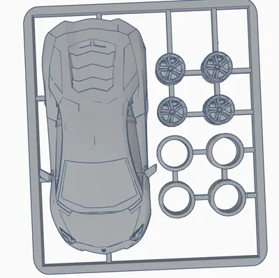 Lamborghini Kit Card (Kit in 3D nguyên tấm, bấm tách và lắp ráp)