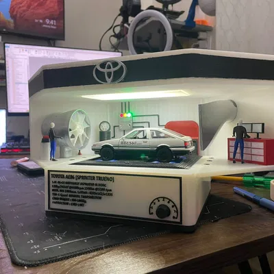 Diorama Dyno AE86 1:32 chức năng: Engine Sound & Wind Tunnel