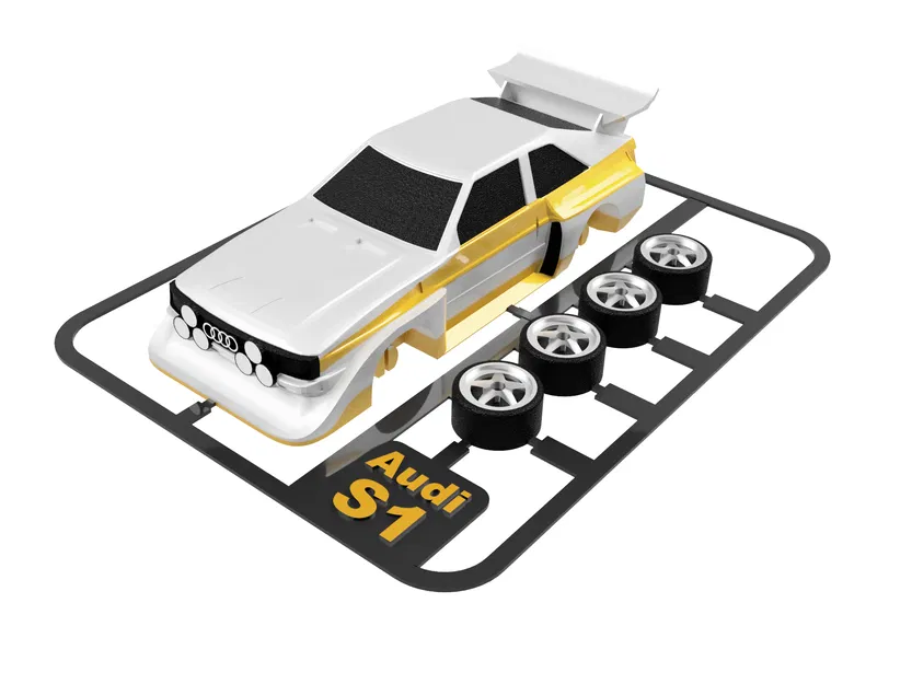 Audi Quattro S1 Kit Card (Xe rally Group B) – Tỷ lệ 1:64 - Image 1