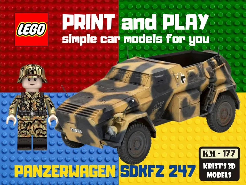 Mô Hình LEGO Xe Bọc Thép Panzerwagen Sd.Kfz. 247 - Image 1