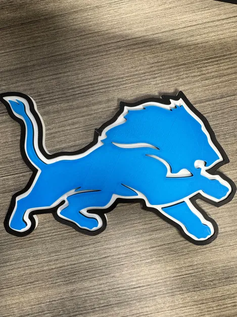 Biểu Tượng Detroit Lions In 3D - Món Quà Cho Fan Bóng Bầu Dục - Image 1