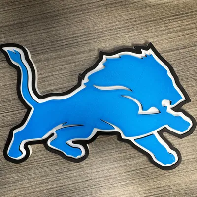 Biểu Tượng Detroit Lions In 3D - Món Quà Cho Fan Bóng Bầu Dục