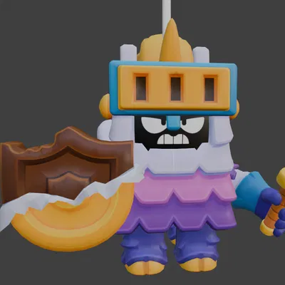 Mô Hình 3D Ash Piñata Brawl Stars - Bản In Sắc Nét