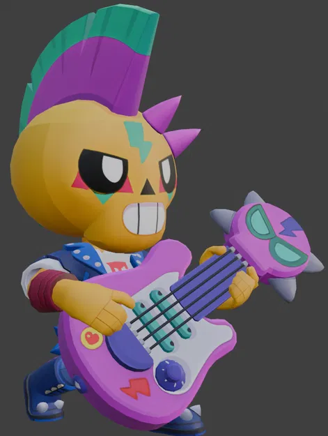 Mô Hình 3D Poco "Trash" - Phong Cách Rocker Brawl Stars - Image 1