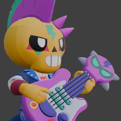 Mô Hình 3D Poco "Trash" - Phong Cách Rocker Brawl Stars