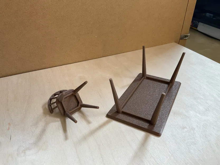 Bộ Bàn Ghế Cổ Điển Tỷ Lệ 1:12 Cho Nhà Búp Bê - Image 2