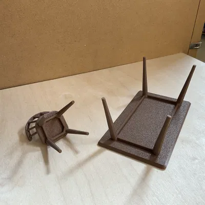 Bộ Bàn Ghế Cổ Điển Tỷ Lệ 1:12 Cho Nhà Búp Bê