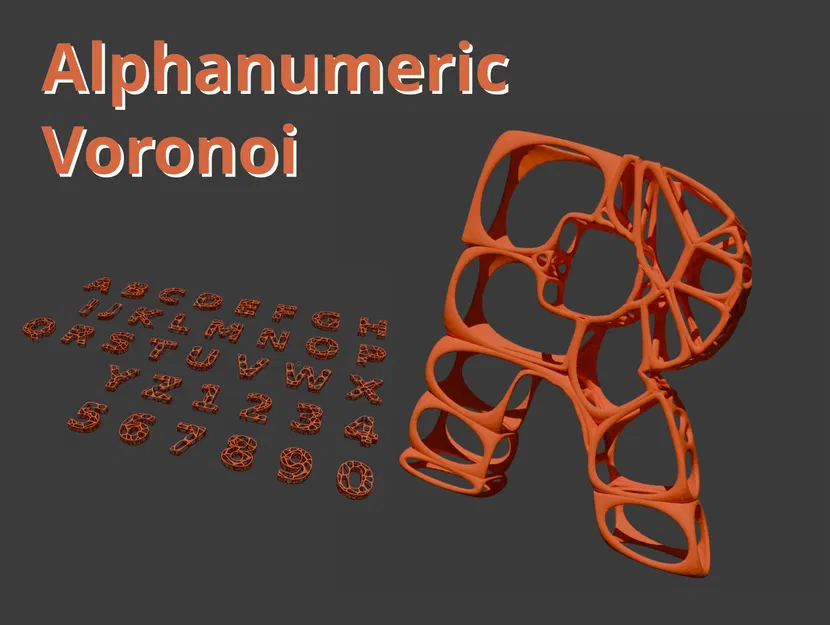 Alphanumeric Voronoi – Bộ chữ & số Voronoi in 3D - Image 1