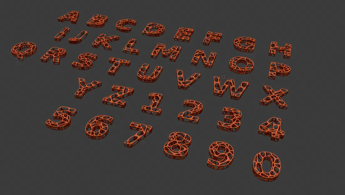 Alphanumeric Voronoi – Bộ chữ & số Voronoi in 3D - Image 3